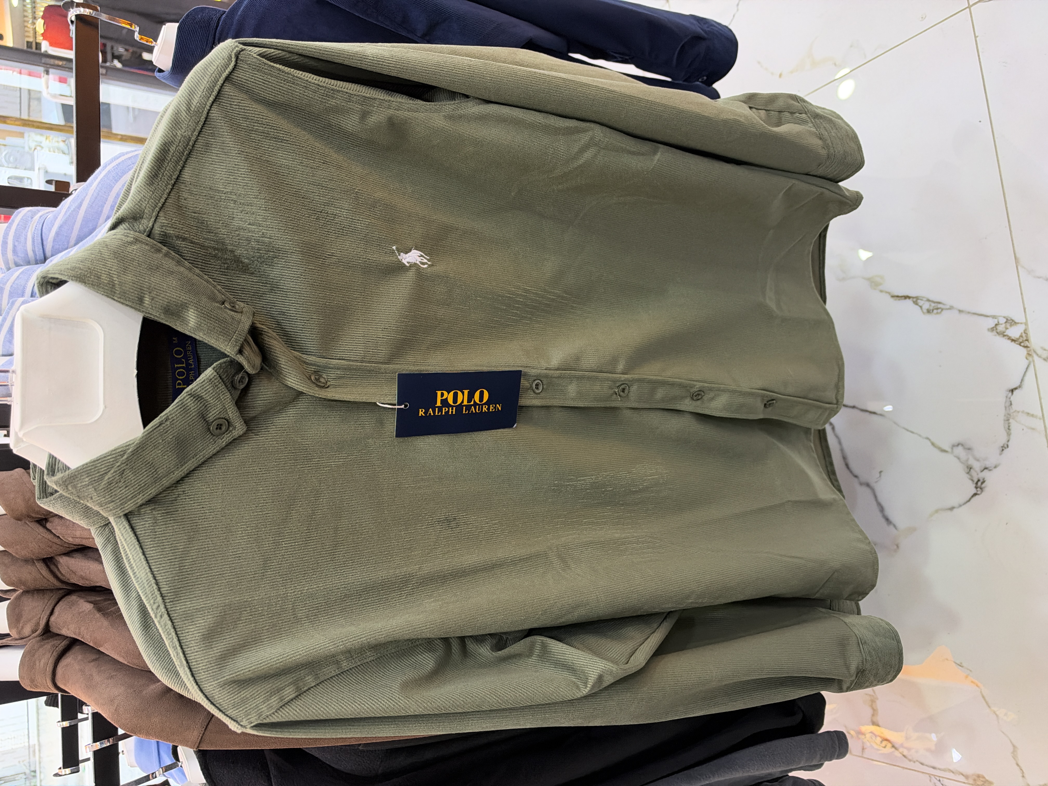 Polo Ralph Lauren Kadife Uzun Kollu Gömlek - Haki
